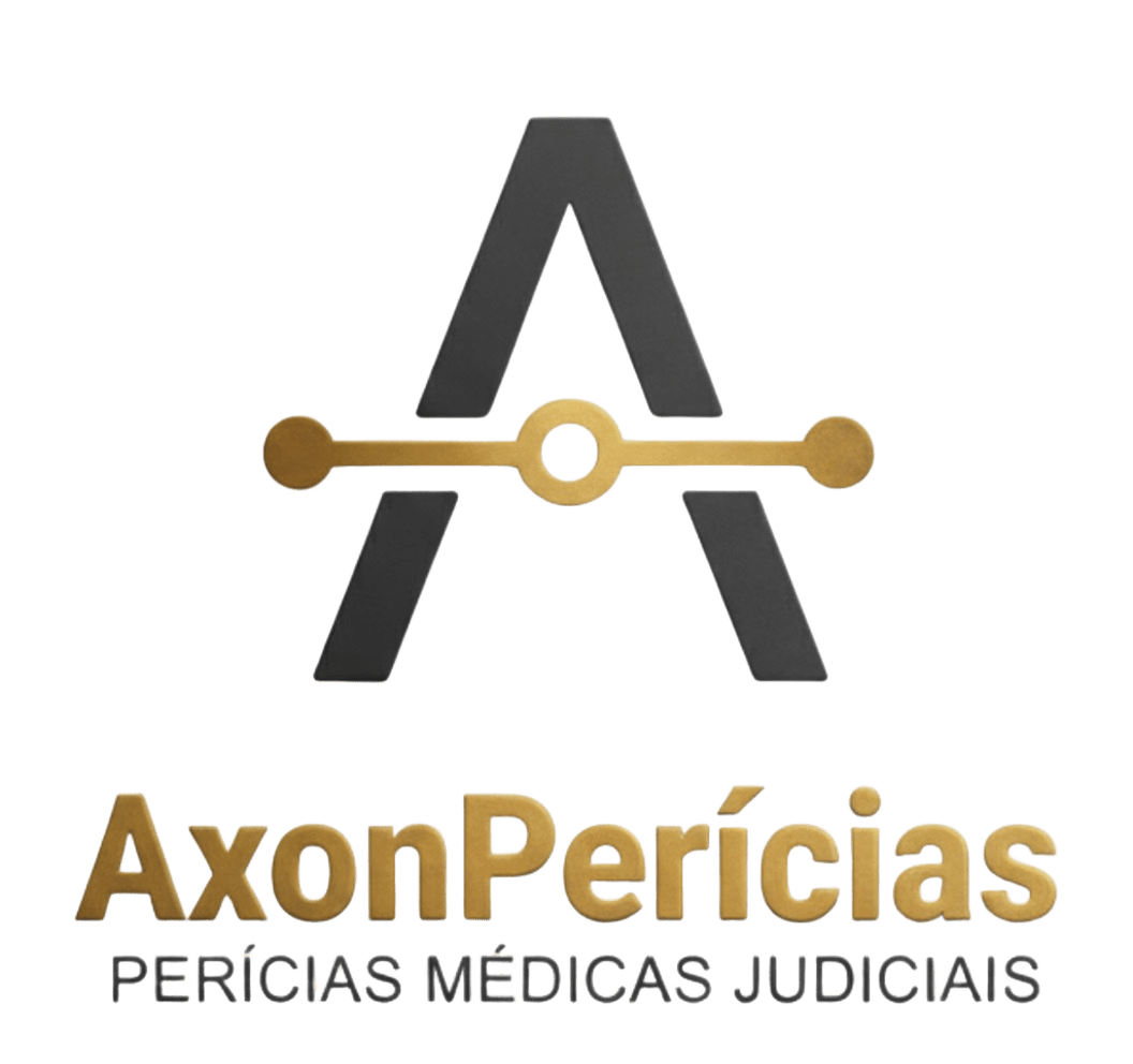 Foto da Logo da AxonPerícias com texto dourado